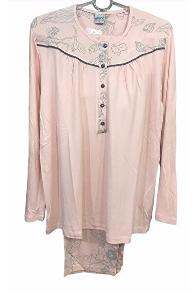 Nena Long Sleeve Robe with Patch 100% Cotton Pajama Set-14690