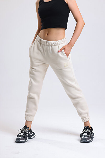 MELA ROSSA Women's Burgundy Pocketed 3 Thread Ribbed Sweatpants