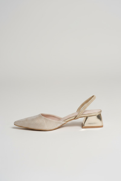 Brielfy Lumière Simli Lastikli Siyah Elegant Flag Topuk Abiye Ayakkabı