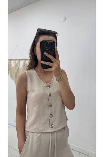 Maison La Femme Women's Buttoned Vest Pants Suit