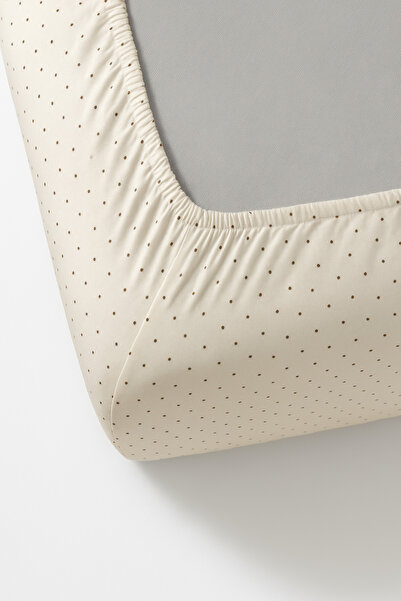 homewell 1St Quality Natural Anatolian Cotton Hypoallergenic Elastic Fitted Sheet Set Cream