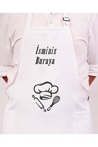 Artex Kişiye ve İsme Özel İsim Nakışlı Mutfak Kafe Chef Barista Garson Çiçekç...
