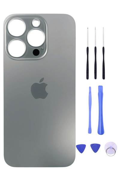 instatech iPhone 15 Pro Max Arka Kapak Pil Kapağı Cam Ürün NATUREL TİTANYUM R...