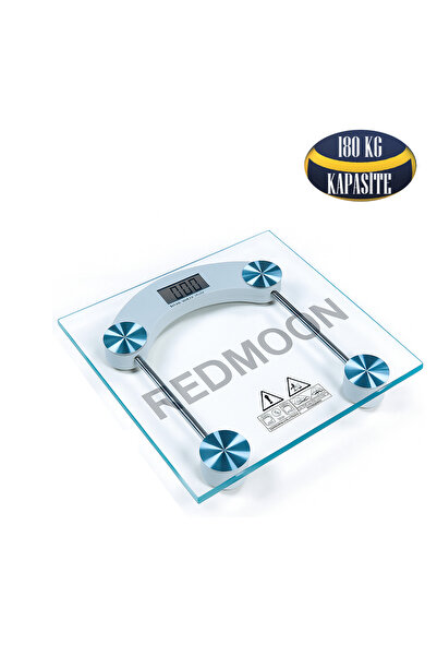 REDMOON Dijital Cam Kare Banyo Baskülü Tartısı 180 Kg Kapasiteli Temperli Cam...