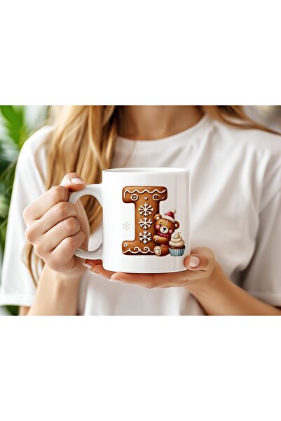 Beramussa كوب مزخرف بحروف ودب - تصميم بطابع العام الجديد / رأس السنة - هدية ع...