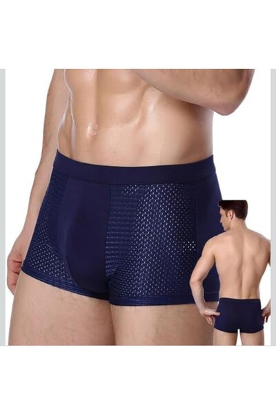 ARDSU 4 adet Erkek Boxer Şort ,Seksi Moda Rahat Nefes Alabilen Delikli Külot,