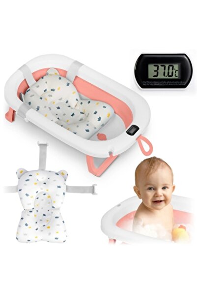 Ricokids Cadita pliabila pentru bebelusi, cu Termometru digital, Perna Reduct...