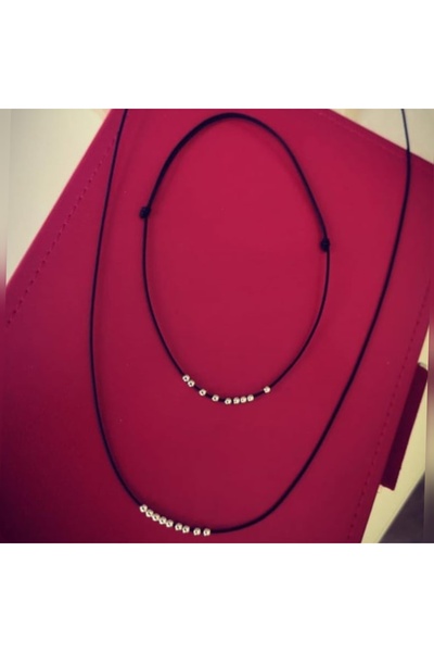 iNGRiKO Ankle bracelet with 925 silver beads and adjustable cord