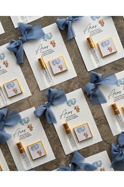 Zekol Yeni Doğan & Mevlüt Erkek Bebek Hediyesi – Şık Çikolatalı Hatıra Seti "10 ADET"