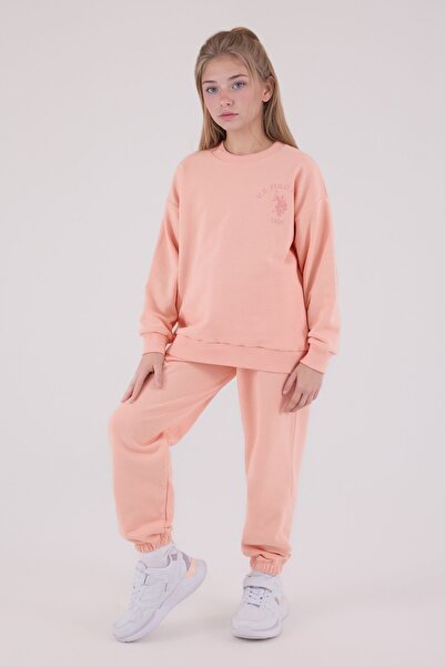 U.S. Polo Assn. Girls' Cotton 3 Thread Non-Embossed Crew Neck Bottom-Top Set Q3Pkl4Kk21