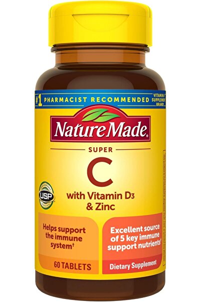 Natural Made Nature Made Super C with Vitamin D3 & Zinc Immune Support 60 Tablets