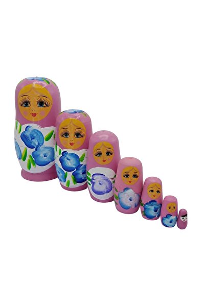 Dünyadan Hediyeler Wooden Matryoshka Doll Set of Seven Rose Pink
