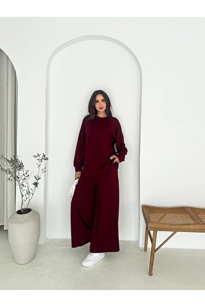 Jeevee Costum oversize cu picioare largi din material modal