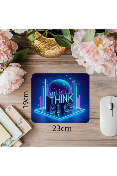 Wisdom Rain Mouse Pad 3D Think Big cu lumini albastre - 19x23 cm 2 mm dreptunghiular Mouse Pad imprimat importat