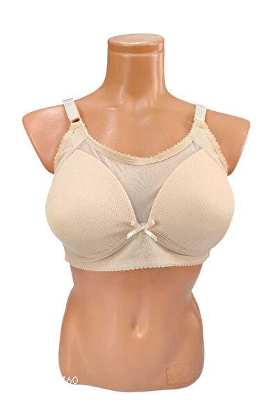 wear treasure C Cup Wireless Bra with Sponge Front, Tulle Detail, Honeycomb Pattern, Side Support, Wire Supported Support Bra