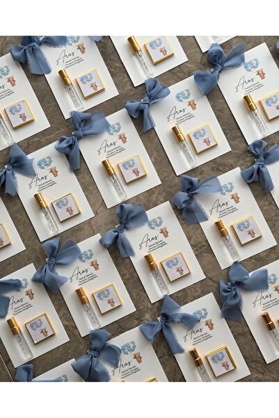 Zekol Yeni Doğan & Mevlüt Erkek Bebek Hediyesi – Şık Çikolatalı Hatıra Seti "10 ADET"