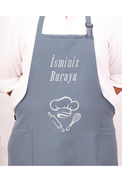 Artex Kişiye ve İsme Özel İsim Nakışlı Mutfak Kafe Chef Barista Garson Çiçekç...