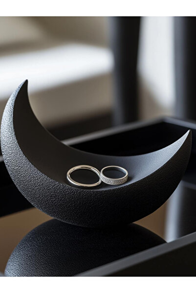 Sizseyy Organizator de bijuterii în formă de semilună Suport pentru inele Org...