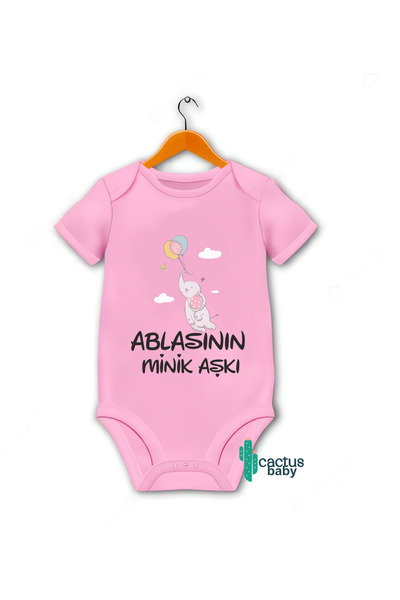 CACTUS COLLECTION Amca Teyze Dede Abla Abi̇ Written Baby Bodysuit 100% Cotton