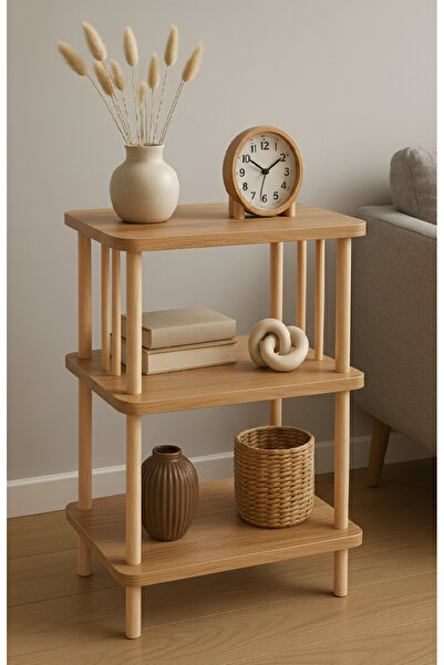 PEKA Modern Çevir Kur 2 Raflı Köşe Ve Yan Sehpa – Çok Amaçlı Fiskos Sehpa