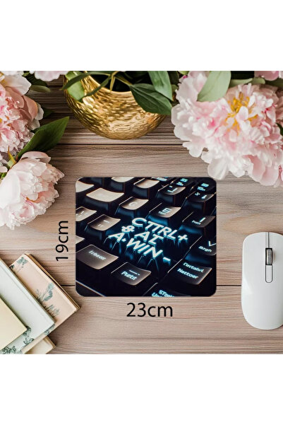 Wisdom Rain لوحة ماوس تقنية ذات طابع مفاتيح الأوامر - لوحة ماوس مطبوعة مستطيلة مستوردة مقاس 19 × 23 سم 2 مم