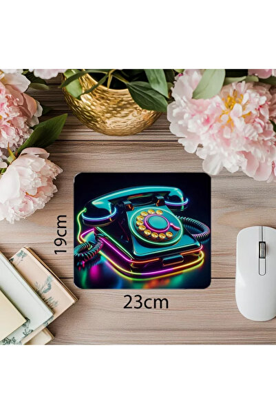 Wisdom Rain لوحة ماوس كلاسيكية على شكل هاتف دوار - لوحة ماوس مطبوعة مستطيلة م...