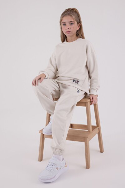 U.S. Polo Assn. Girls' Cotton 3 Thread Non-Embossed Crew Neck Bottom-Top Set Q3Pkl4Kk12