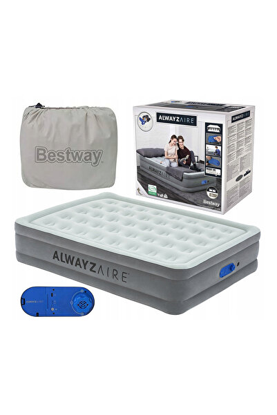 TSUMAB Bestway Queen Air Bed with Built-In Electric Pump – Elevated Inflatable Mattress for Home & Travel