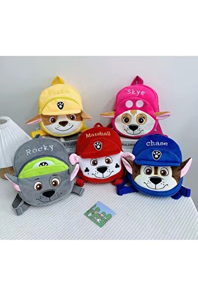 OEM Kindergarten Backpack, Plush, Gray, Puppy Pattern