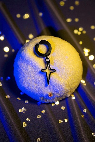 Lynare Sıkıştırmalı Mıknatıslı Kutup Yıldızı Model Sallantılı Erkek Kadın Unisex 316L Çelik Küpe 1 Adet