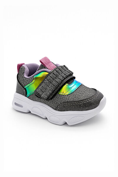Ekonomik Ayakkabı Girls' Shiny Velcro Sports Shoes – Holographic Detail