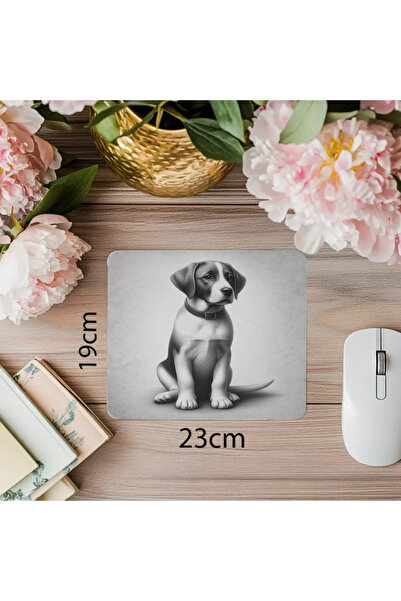 Wisdom Rain لوحة ماوس على شكل كلب كلاسيكي - 19 × 23 سم 2 مم مستطيلة مطبوعة مستوردة