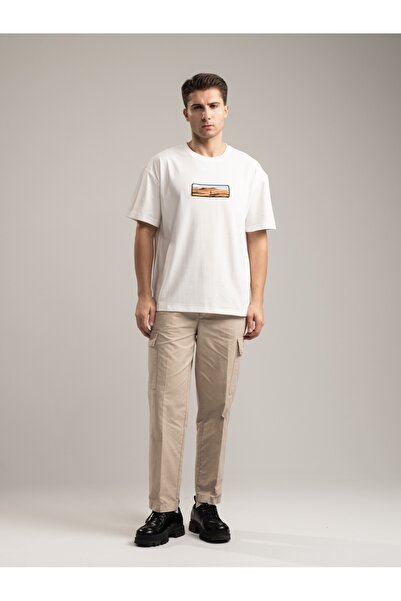 L'AJOR Horizon Erkek Oversize Fit %100 Pamuk Kalın Dokulu Bisiklet Yakalı Naa...
