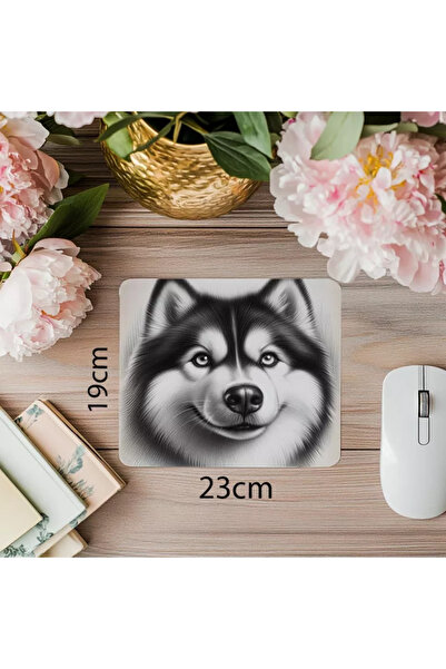 Wisdom Rain لوحة ماوس على شكل كلب الذئب اللامع - 19 × 23 سم 2 مم مستطيلة مطبو...