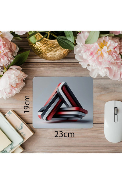 Wisdom Rain لوحة ماوس باللون الأحمر والأسود والأبيض مع قطع قابلة للقفل - لوحة ماوس مستطيلة مطبوعة مستوردة مقاس 19 × 23 سم 2 مم