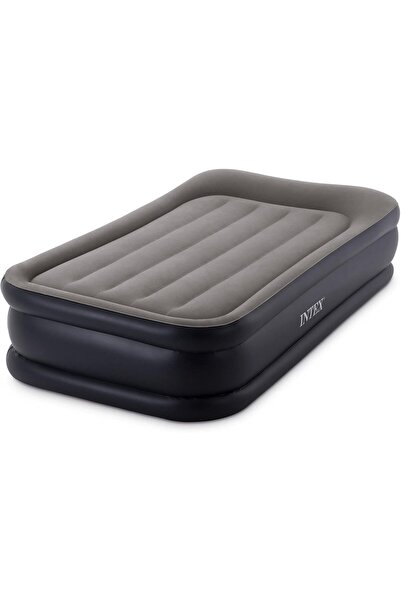 Intex Single Size Fiber-Tech Deluxe Pillow Rest Airbed with Built-in Electric Pump-64132