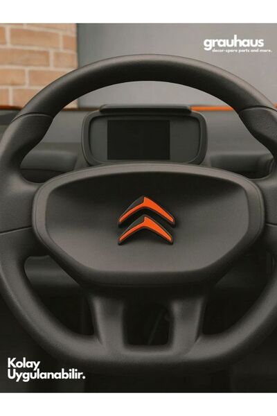GRAUHAUS Citroen Ami Turuncu Logo Araba Direksiyon Logosu