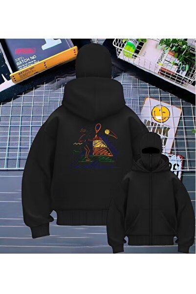 LOTS MODA Φούτερ Ninja Unisex με μάσκα χιονιού Ζακέτα με 2 νήματα χοντρό φλις