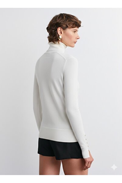 Dilvin 1268 Turtleneck Sleeve Drop Sweater-Ecrru