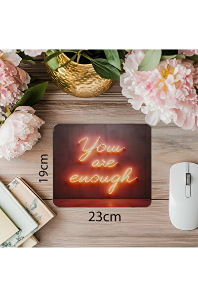 Wisdom Rain لوحة ماوس بتصميم نيون مكتوب - 19 × 23 سم 2 مم مستطيلة مطبوعة مستوردة