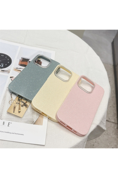 aheaks Tecno Spark 10 Pro Uyumlu Lumina Case Premium Seri Şık Telefon Kılıfı - Simli Kılıf