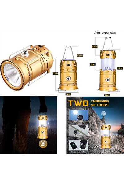 JML Lampă solară LED 19x9cm pliabilă, impermeabilă, felinar USB sau lanternă