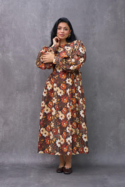 KÜÇÜĞÜM BUTİK Плисирана сатенена рокля с дълъг пола и карета за жени