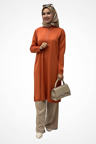 TBT GİYİM Halka Fermuarlı Merserize Tunik 35359