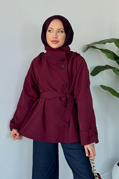 Şulemoda Giyim Ekin Trençkot Bordo