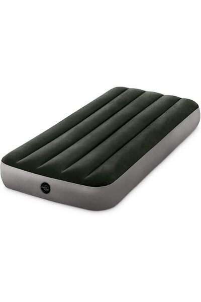 Intex PVC/Polyester/ABS/Rayon Junior Twin Dura-Beam Prestige Downy Airbed, 64106, Green, H25 x W76 x