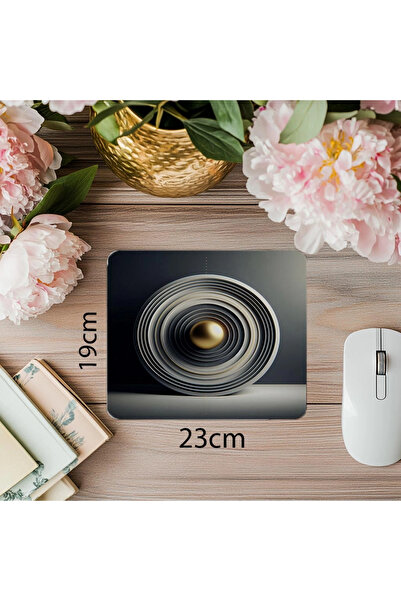 Wisdom Rain تصميم دائرة زن على خلفية بسيطة - لوحة ماوس مستطيلة مطبوعة مستوردة...