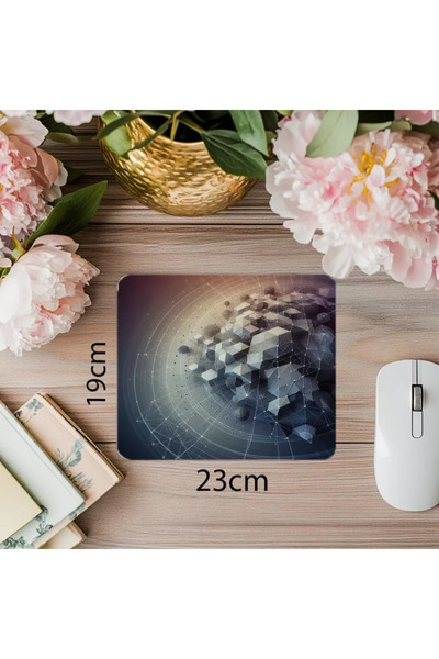 Wisdom Rain Mousepad geometric 3D în stil Wireframe - 19x23 cm 2 mm dreptunghiular Mouse Pad imprimat importat