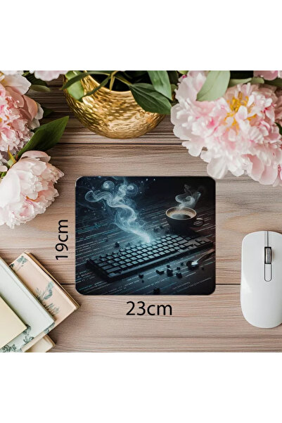 Wisdom Rain Cod Stream Mouse Pad în vapori de cafea - 19x23 cm 2 mm dreptunghiulară importată imprimată mouse pad