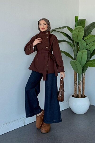 Şulemoda Giyim Ekin Trençkot Kahverengi